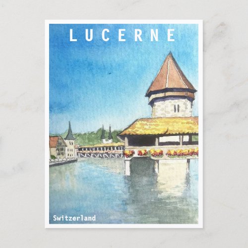Lake Lucerne Switzerland travel post card