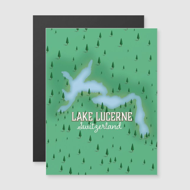 Lake Lucerne Switzerland travel poster map (Front/Back)