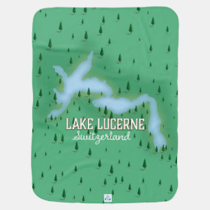 Lake Lucerne Switzerland travel poster map Baby Blanket