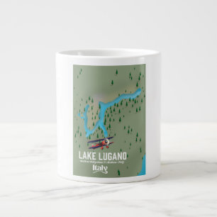 Lake Lugano Italy - Switzerland travel poster Giant Coffee Mug