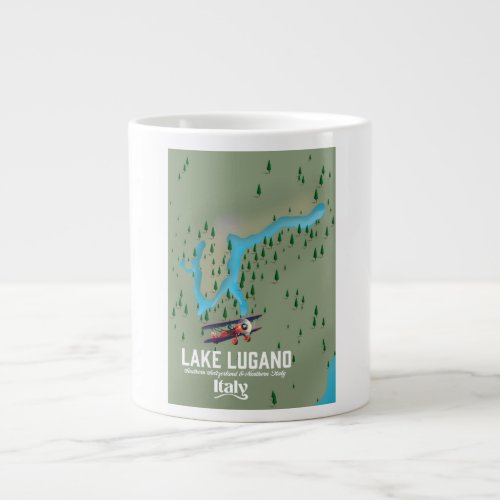 Lake Lugano Italy _ Switzerland travel poster Giant Coffee Mug