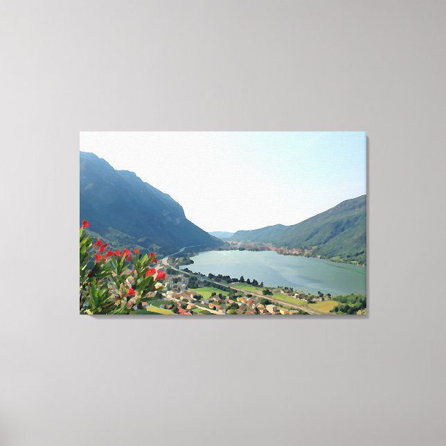 Lake Lugano  - painting Canvas Print (Front)