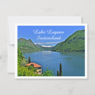 LAKE LUGANO, SWITZERLAND POSTCARD