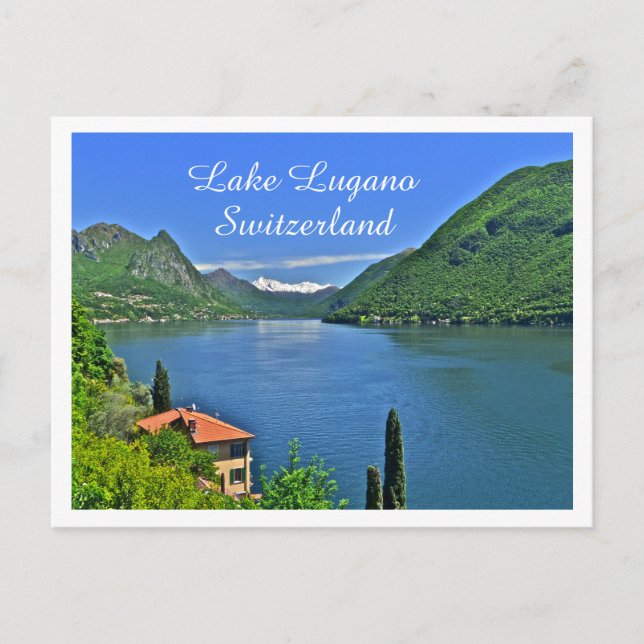 LAKE LUGANO, SWITZERLAND POSTCARD (Front)