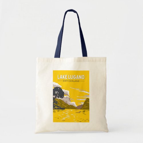 Lake Lugano Switzerland Travel Art Vintage Tote Bag