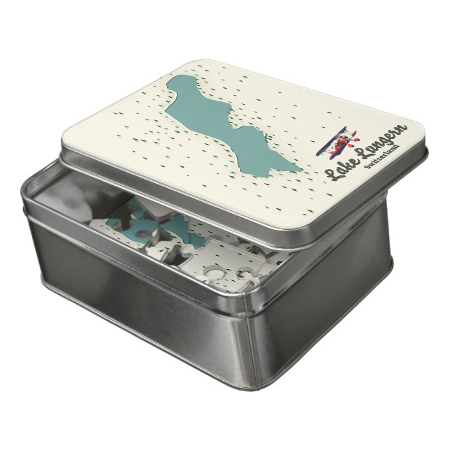 Lake Lungern Switzerland map Jigsaw Puzzle (Lid Open)
