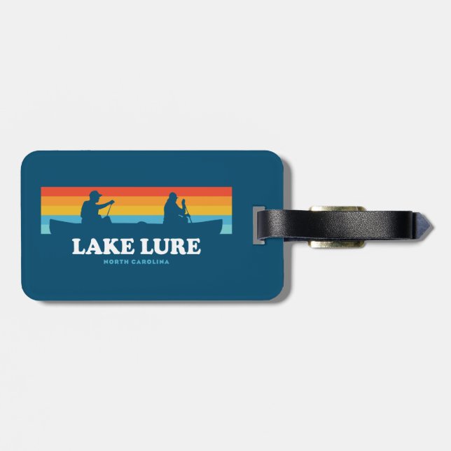 Lake Lure North Carolina Canoe Luggage Tag (Back Horizontal)