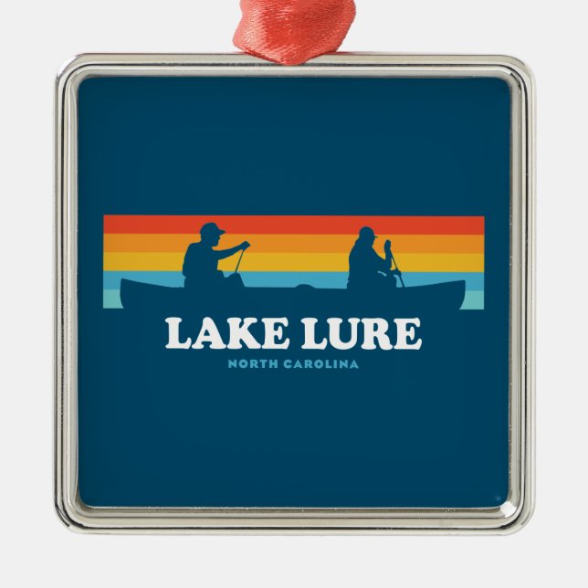Lake Lure North Carolina Canoe Metal Ornament (Front)