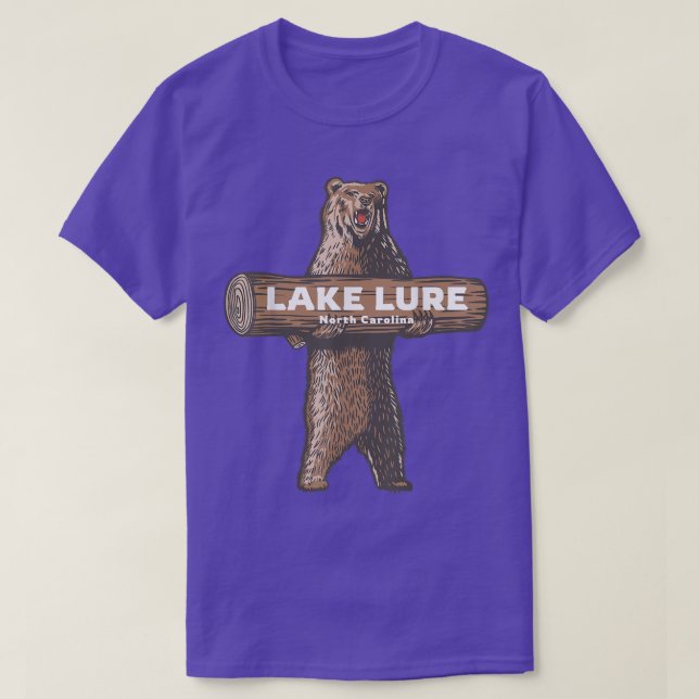 Lake Lure North Carolina NC Growling Bear Vacation T-Shirt (Design Front)