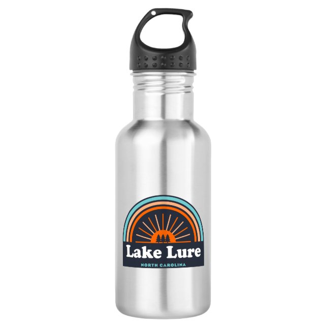 Lake Lure North Carolina Rainbow Stainless Steel Water Bottle (Front)