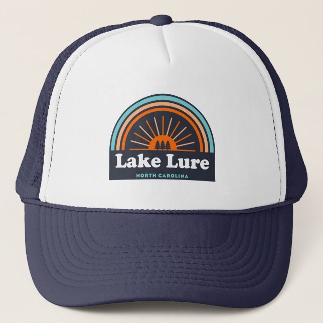 Lake Lure North Carolina Rainbow Trucker Hat (Front)