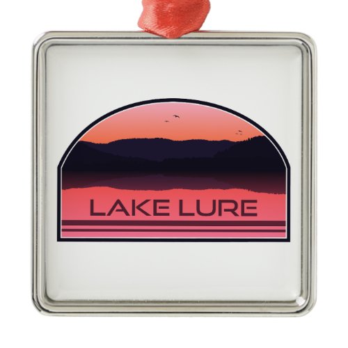 Lake Lure North Carolina Red Sunrise Metal Ornament