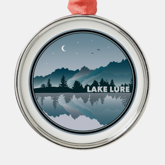 Lake Lure North Carolina Reflection Metal Ornament (Front)