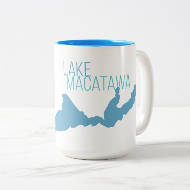 Lake Macatawa, Ottawa County, Michigan Two-Tone Coffee Mug (Front Right)