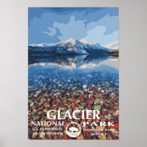 Lake MacDonald Glacier National Park Travel Poster