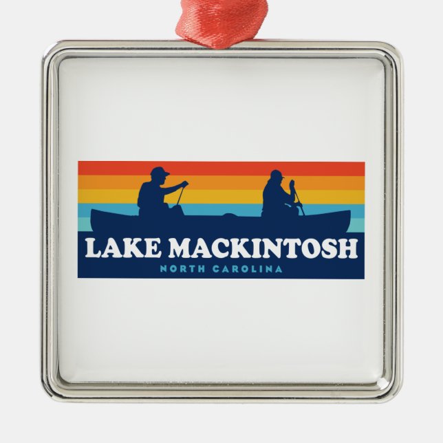 Lake Mackintosh North Carolina Canoe Metal Ornament (Front)