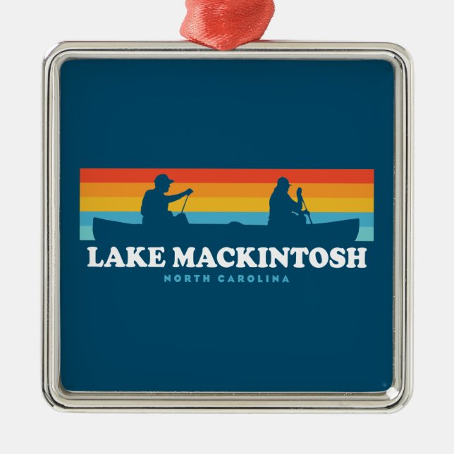 Lake Mackintosh North Carolina Canoe Metal Ornament (Front)