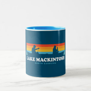 Lake Mackintosh North Carolina Canoe Two-Tone Coffee Mug