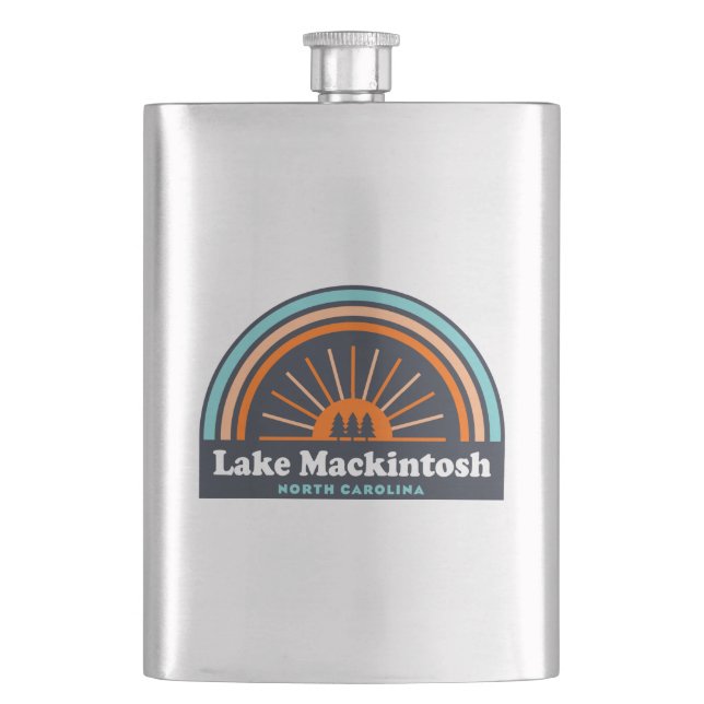 Lake Mackintosh North Carolina Rainbow Flask (Front)