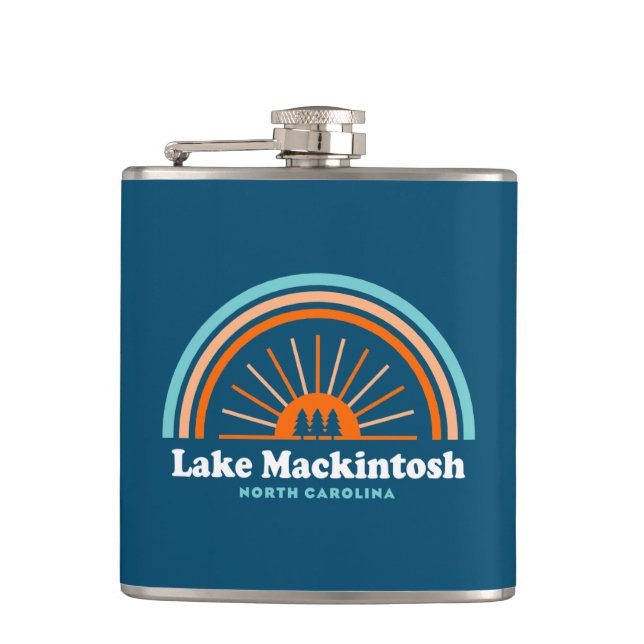 Lake Mackintosh North Carolina Rainbow Flask (Front)