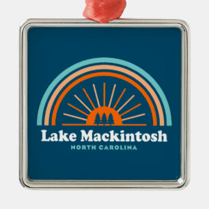 Lake Mackintosh North Carolina Rainbow Metal Ornament