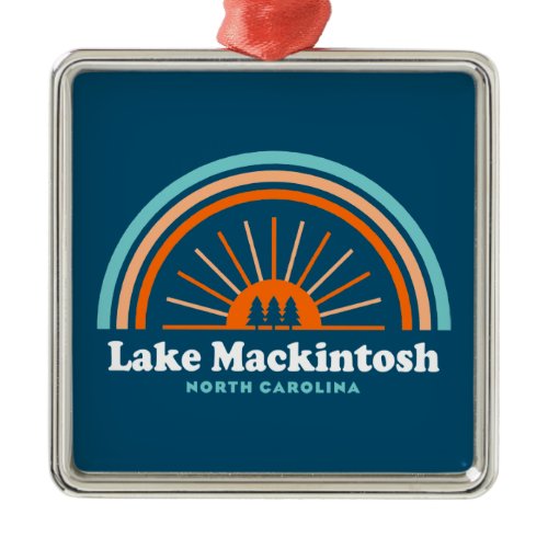 Lake Mackintosh North Carolina Rainbow Metal Ornament