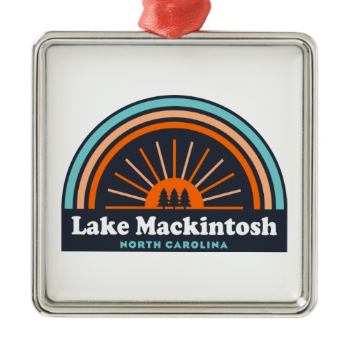 Lake Mackintosh North Carolina Rainbow Metal Ornament