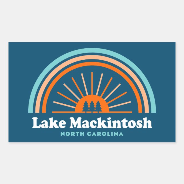 Lake Mackintosh North Carolina Rainbow Rectangular Sticker (Front)