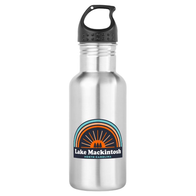 Lake Mackintosh North Carolina Rainbow Stainless Steel Water Bottle (Front)