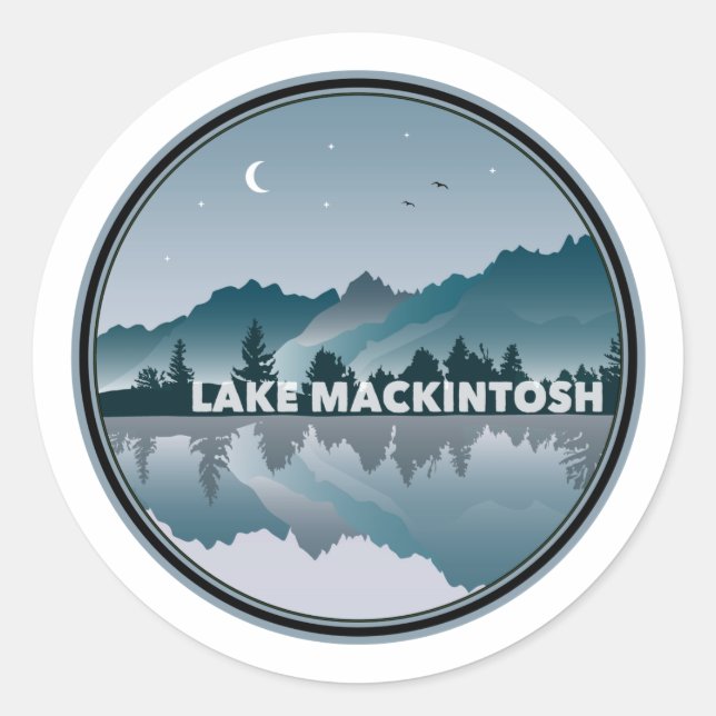 Lake Mackintosh North Carolina Reflection Classic Round Sticker (Front)
