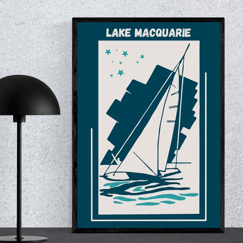 Lake Macquarie in Australia _ Vintage Sailing Poster