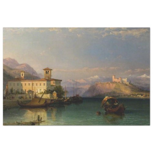 Lake Maggiore and the castle decoupage paper