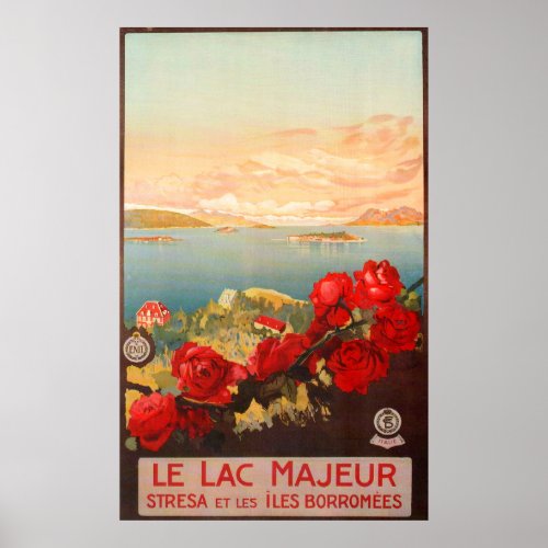 Lake Maggiore Italy Vintage Travel Poster