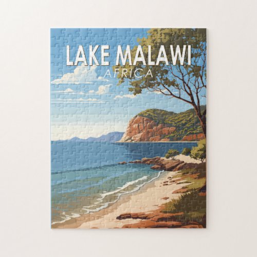 Lake Malawi Africa Travel Art Vintage Jigsaw Puzzle