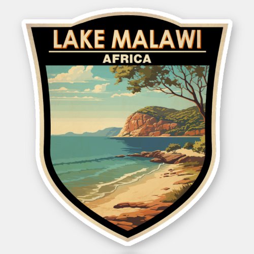 Lake Malawi Africa Travel Art Vintage Sticker