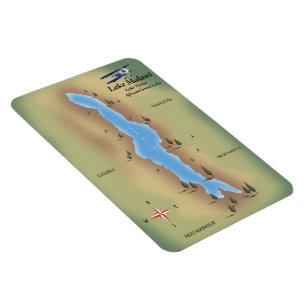 Lake Malawi,travel poster map print Magnet
