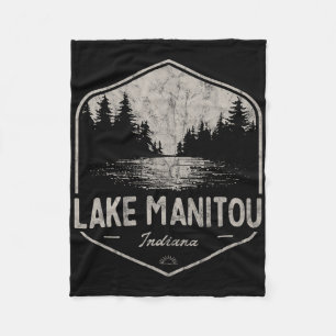 Lake Manitou Indiana Outdoors Vintage Fleece Blanket