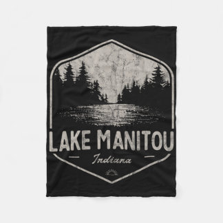 Lake Manitou Indiana Outdoors Vintage  Fleece Blanket
