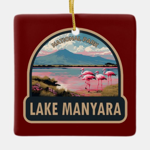Lake Manyara National Park Tanzania Travel Vintage Ceramic Ornament