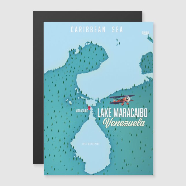 Lake Maracaibo, Venezuela map navigation. (Front/Back)