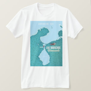 Lake Maracaibo, Venezuela map navigation. T-Shirt