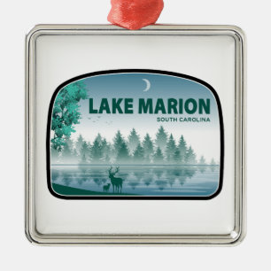 Lake Marion South Carolina Deer Metal Ornament