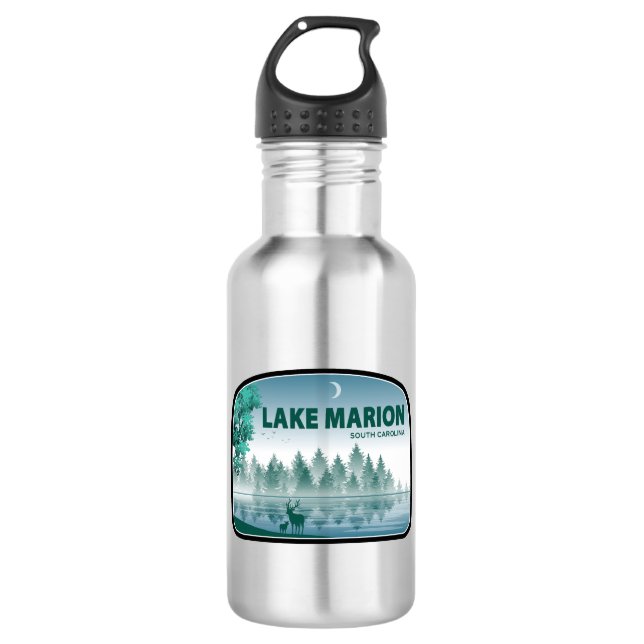 Lake Marion South Carolina Deer Stainless Steel Water Bottle (Front)