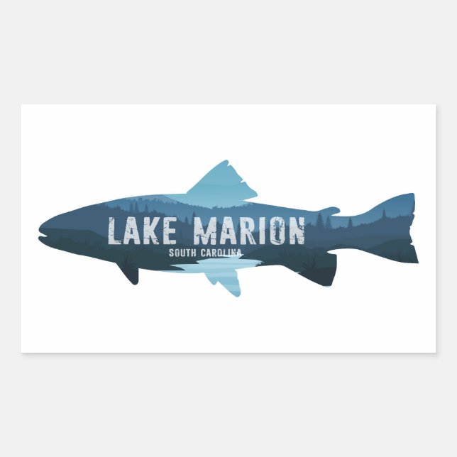Lake Marion South Carolina Fish Rectangular Sticker (Front)
