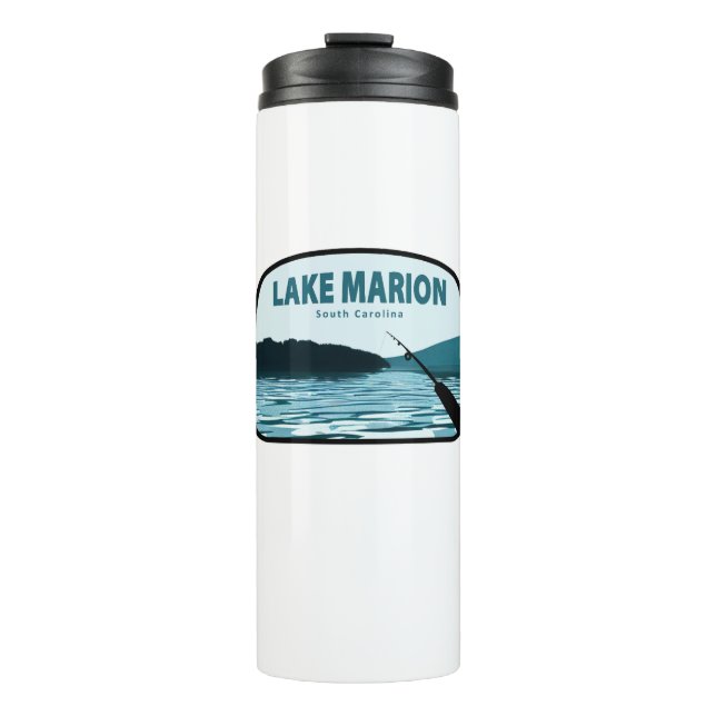 Lake Marion South Carolina Fishing Rod Thermal Tumbler (Front)