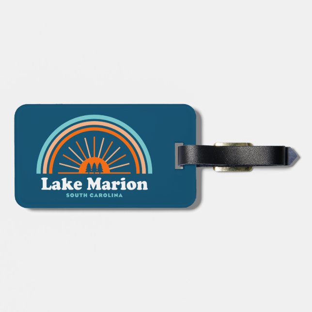 Lake Marion South Carolina Rainbow Luggage Tag (Back Horizontal)