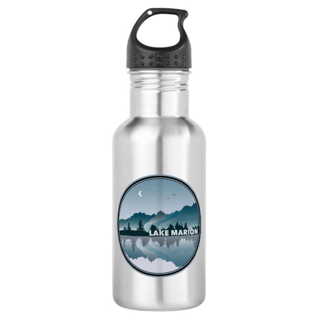 Lake Marion South Carolina Reflection Stainless Steel Water Bottle (Front)
