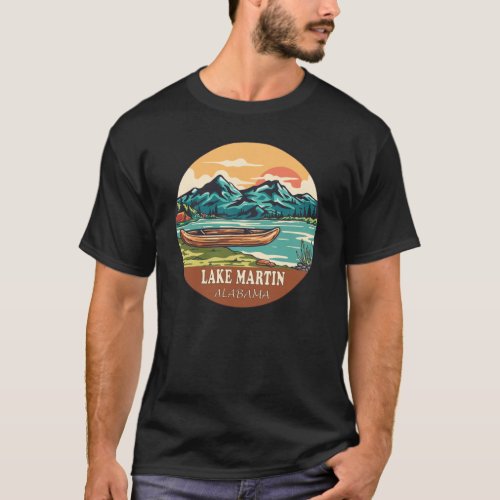 Lake Martin Alabama Boating Fishing Emblem T_Shirt