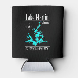Lake Martin Alabama Nautical Map Coordinates Can Cooler