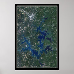 Lake Martin Alabama Satellite Poster Map